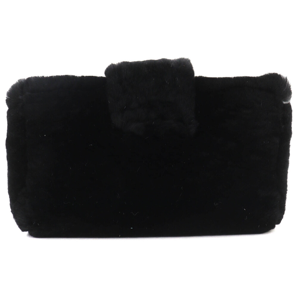 CHANEL Vintage Black Leather Logo Pouch - Picture 3 of 12